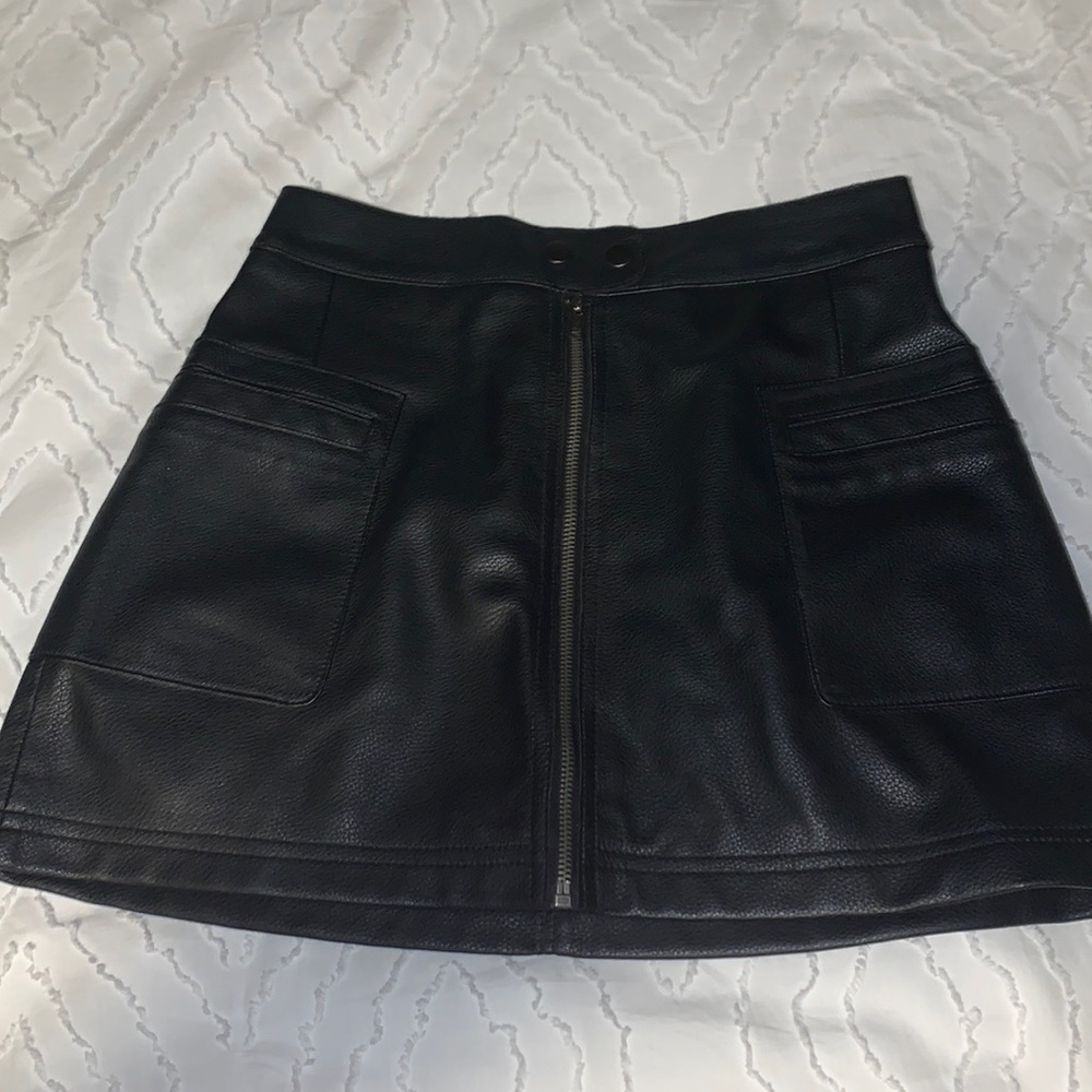 Free People Leather Mini Skirt | Size 2